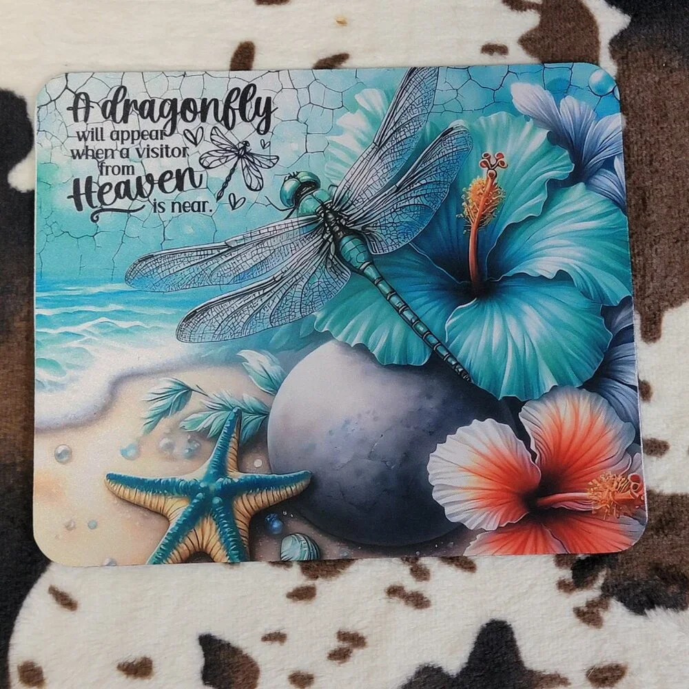 Dragonfly Heaven Quote Non Slip Custom Mouse Pad